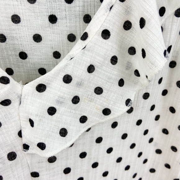 Zara white and black polka dot ruffle tank top S - Picture 5 of 6